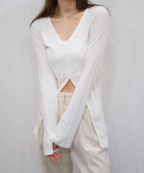 「Reurie'」 長袖カットソー FREE ホワイト レディース_画像3