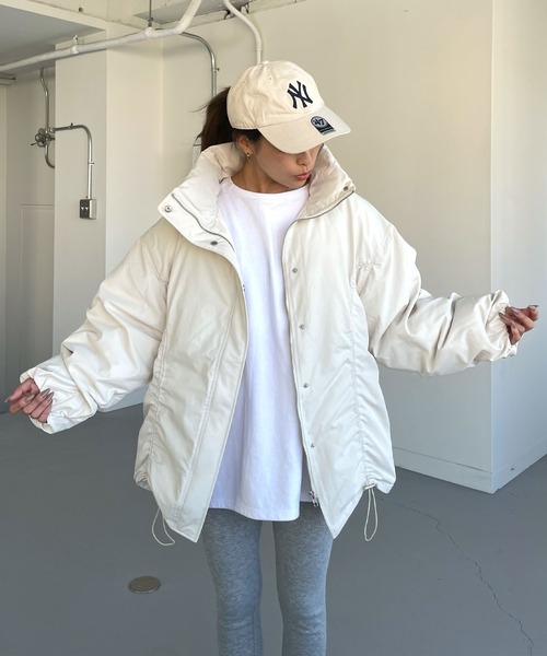 CHERI since1985 ブルゾン アウター ミドル丈フロントドロストギャザー