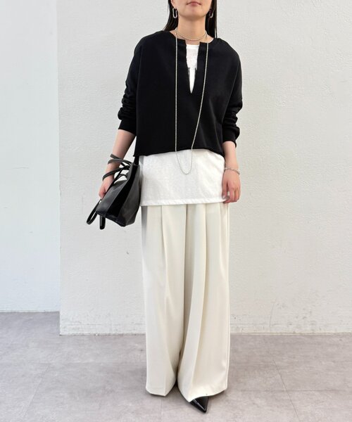 Loungedress（ラウンジドレス） tシャツ スキッパーショートスウェット