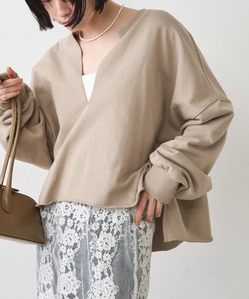 LOUNGEDRESS ラウンジドレス　スウェットライクスキッパーニット LOUNGEDRESS（ラウンジドレス）の「【@_shirabe.s_コラボ】スウェット