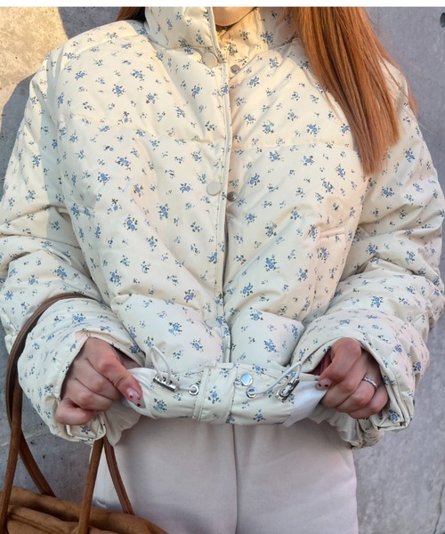 Feliz ダウンコート ダウンジャケット 小花柄中綿ジャケット