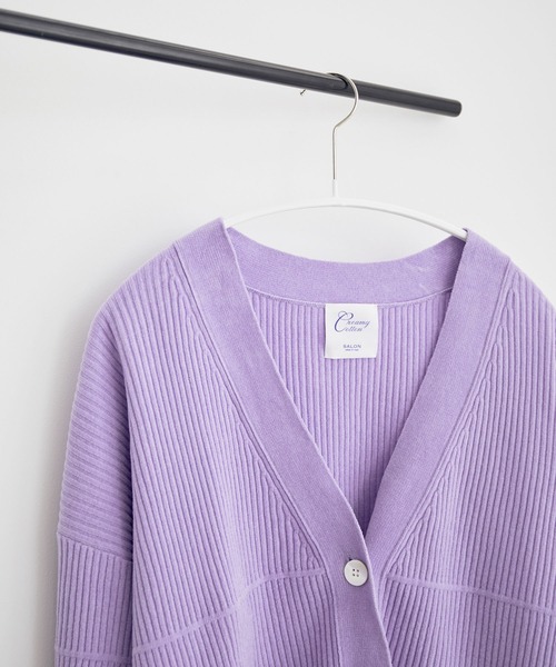 「SALON adam et rope'」 ニットカーディガン FREE イエロー レディース_画像2