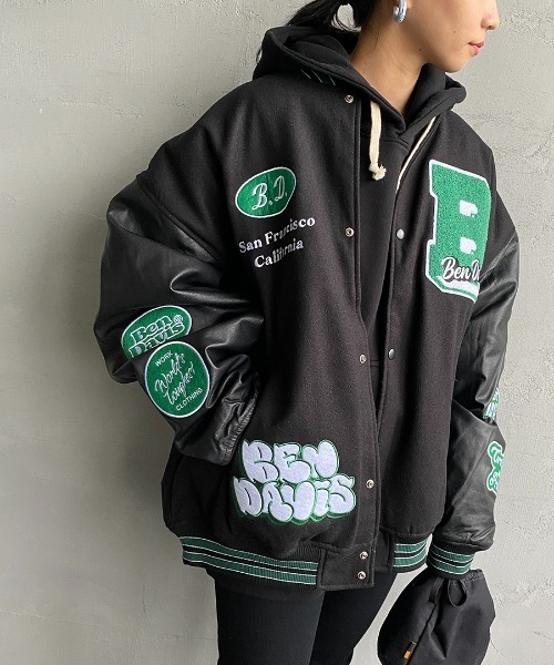 BEN DAVIS（ベンデイビス） スタジャン L ブラック レディース