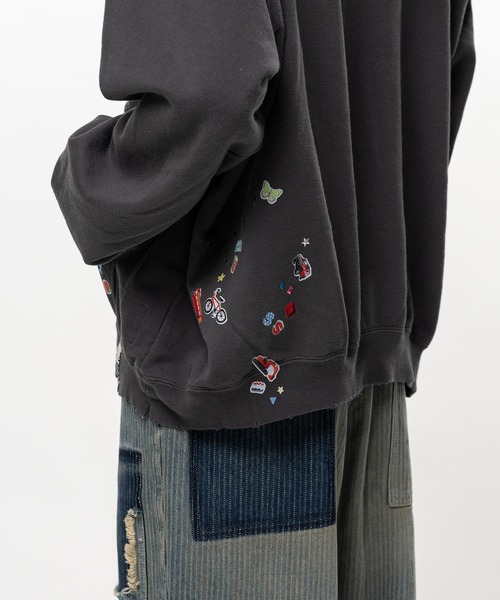 トレーナー スウェット Kids Sticker Printed Hoodie メンズの画像