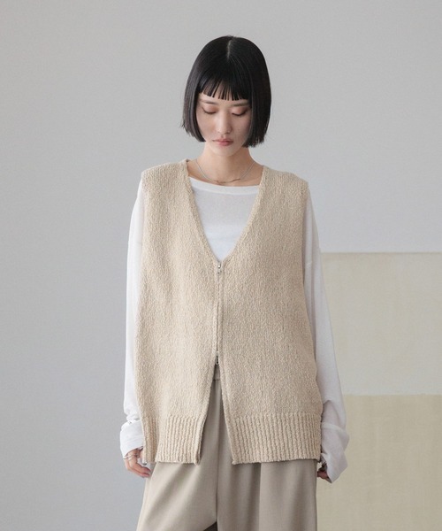 LOWRYS FARM（ローリーズファーム） ベスト ジレ ラメスラブZIP