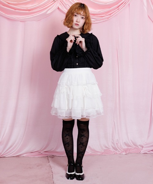 axes femme POETIQUE スカート ドロスト×ティアードミニスカート