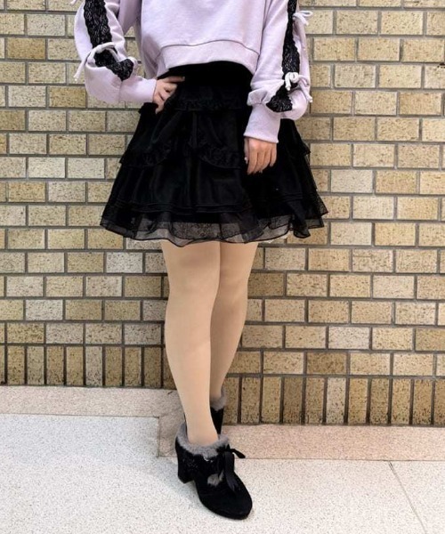axes femme POETIQUE スカート ドロスト×ティアードミニスカート