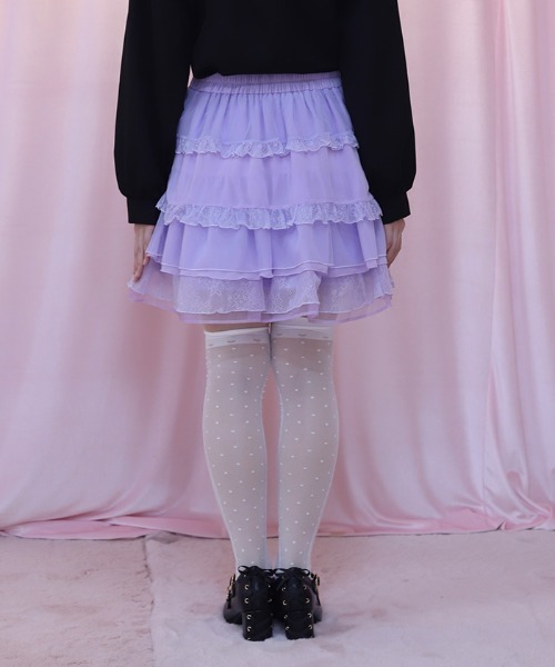 axes femme POETIQUE スカート ドロスト×ティアードミニスカート