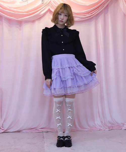 axes femme POETIQUE スカート ドロスト×ティアードミニスカート