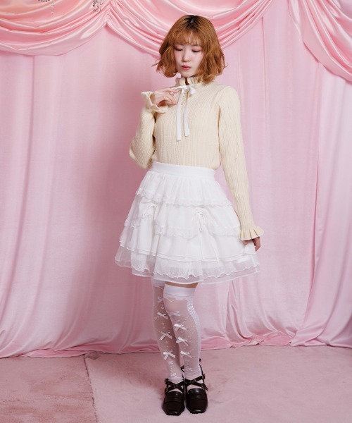 axes femme POETIQUE スカート ドロスト×ティアードミニスカート