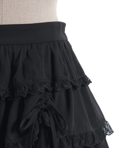 axes femme POETIQUE スカート ドロスト×ティアードミニスカート