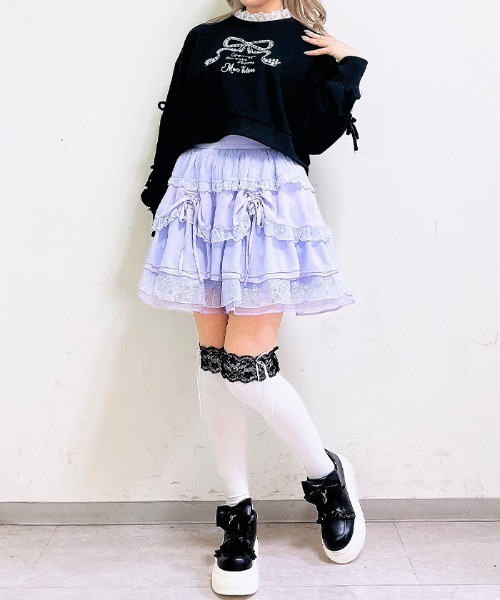 axes femme POETIQUE スカート ドロスト×ティアードミニスカート