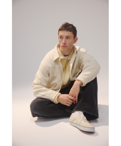 美品 XLサイズ Schott スタンドカラー ジップアップニット ディアスキン AZUL BY MOUSSY（アズールバイマウジー） セーター ニット スタンド