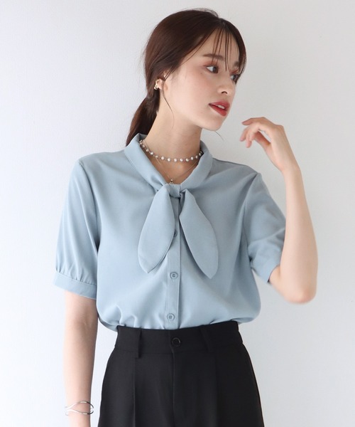 「BLUEEAST」 半袖ブラウス LARGE ブルー レディース_画像3