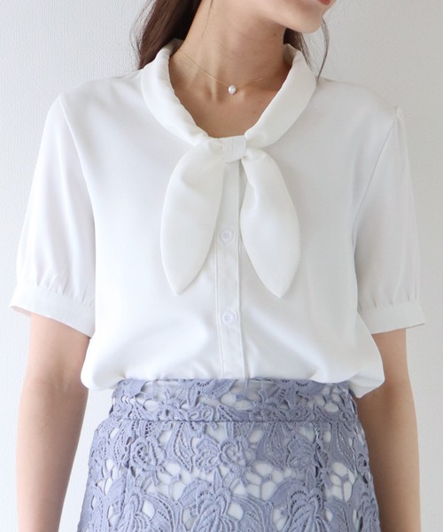 「BLUEEAST」 半袖ブラウス LARGE ブルー レディース_画像4