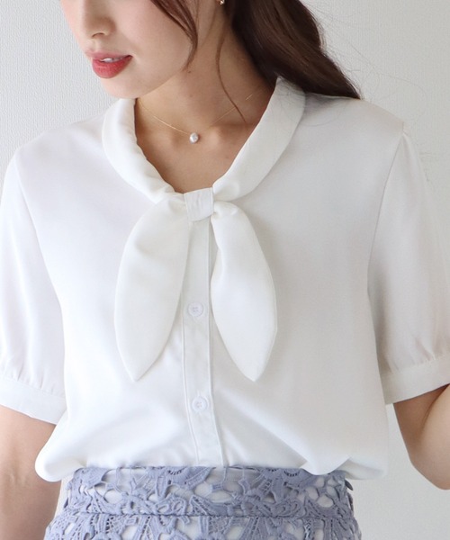 「BLUEEAST」 半袖ブラウス LARGE ブルー レディース_画像5