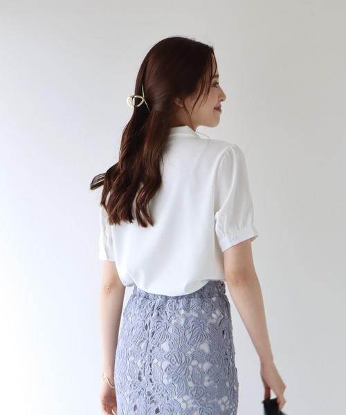「BLUEEAST」 半袖ブラウス LARGE ブルー レディース_画像7