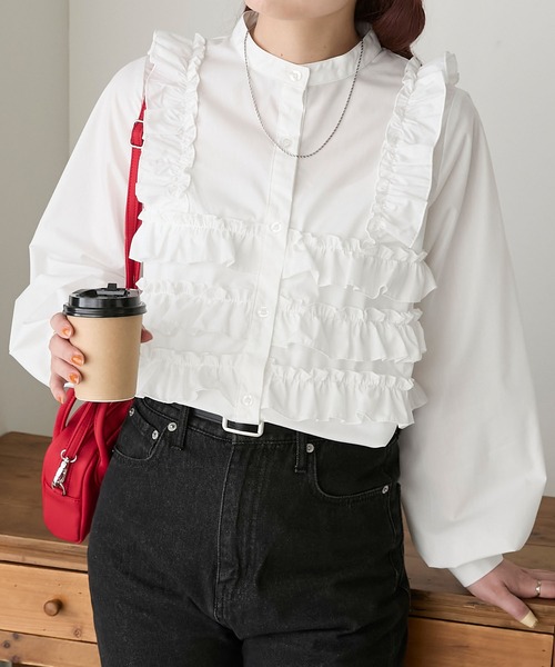 「BONLECILL」 長袖ブラウス FREE ブルー レディース_画像2