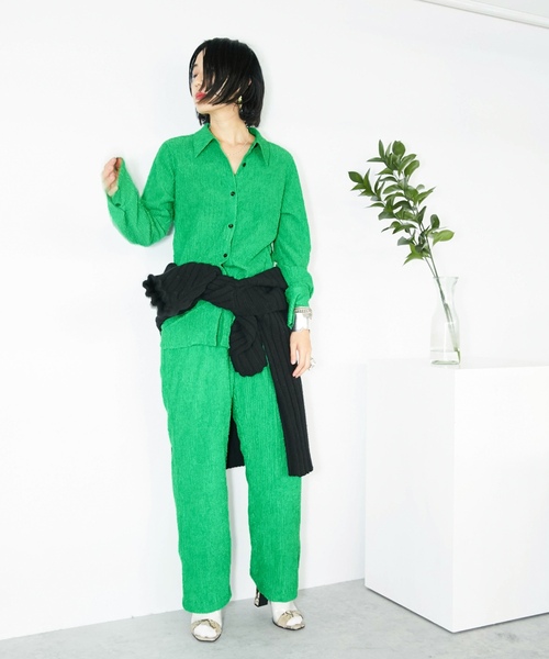 「CITYSHOP」 イージーパンツ 36 グリーン レディース_画像7