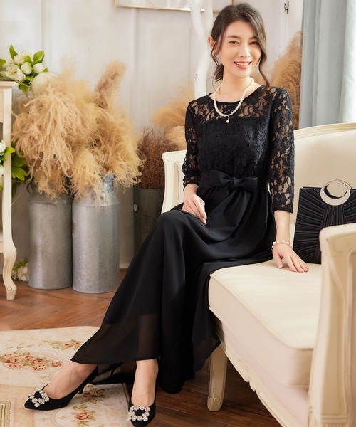「Cinderella」 7分袖ワンピース SMALL ブラック レディース_画像4