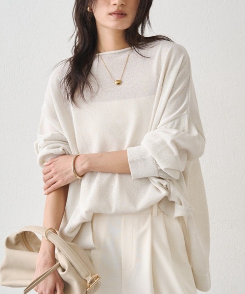 M*H様 【新品未使用】ラウンジドレス　ノースリニット Loungedress（ラウンジドレス） ニット セーター 和紙天竺ニット