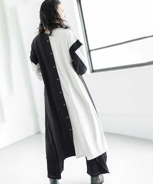 「OSMOSIS」 長袖ワンピース ONE SIZE ブラック レディース_画像6