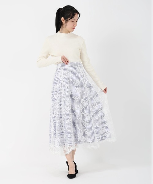 新品タグつき♡80%オフ♡ストロベリーフィールズ♡総レーススカート♡オフホワイト STRAWBERRY-FIELDS（ストロベリーフィールズ） スカート ラッピング