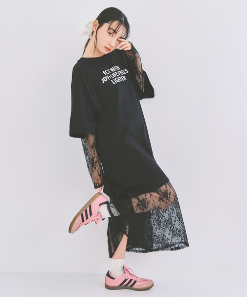 3枚セット Tシャツ、ワンピース COLORME ワンピース 「セット」Tシャツ＆シアーレースワンピース