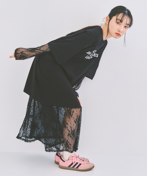 COLORME ワンピース 「セット」Tシャツ＆シアーレースワンピース