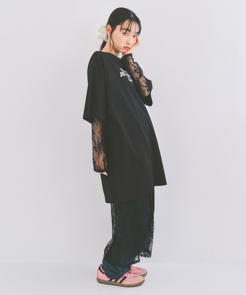 COLORME ワンピース 「セット」Tシャツ＆シアーレースワンピース