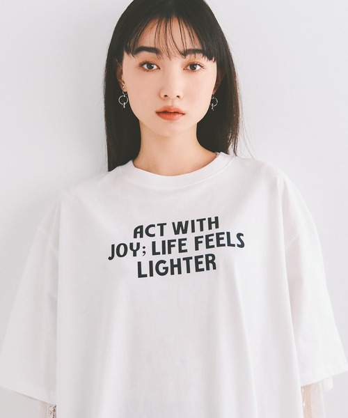 COLORME ワンピース 「セット」Tシャツ＆シアーレースワンピース