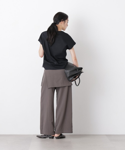 パンツ スカーフセットタックワイドパンツ レディース_13