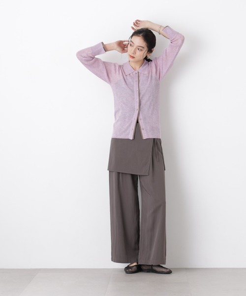 パンツ スカーフセットタックワイドパンツ レディース_16