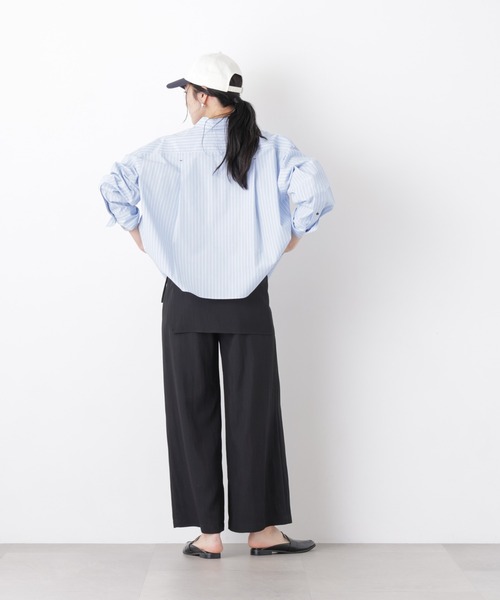 パンツ スカーフセットタックワイドパンツ レディース_8