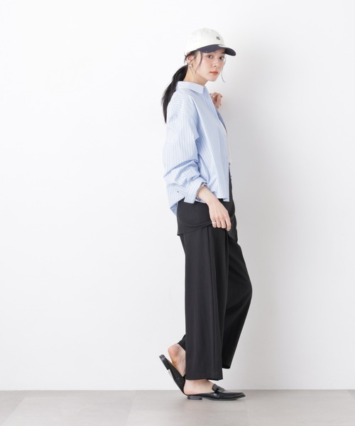 パンツ スカーフセットタックワイドパンツ レディース_9