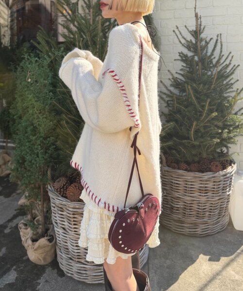 「w closet」 長袖ニット FREE ピンク レディース_画像3