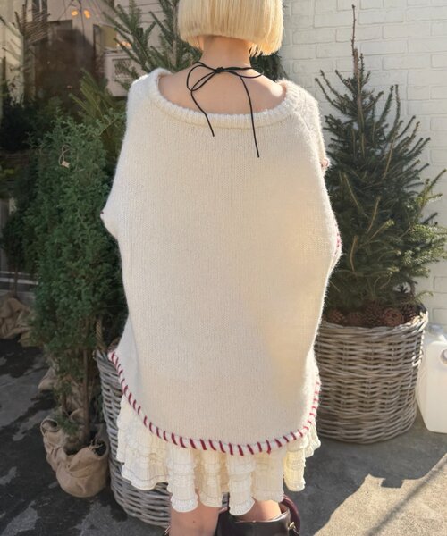 「w closet」 長袖ニット FREE ピンク レディース_画像4