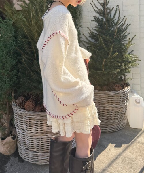 「w closet」 長袖ニット FREE ピンク レディース_画像5