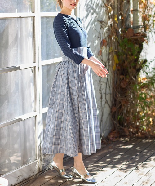 「tocco closet」 ドッキングワンピース M ネイビー レディース_画像4