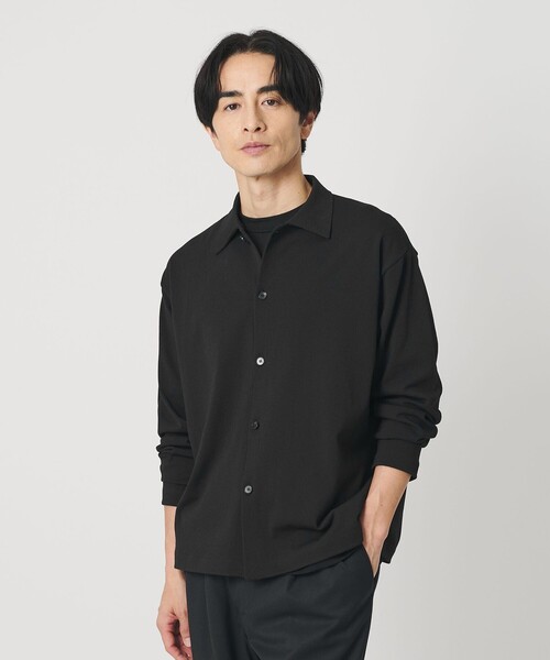 deresデレス　flow shirt noir (black)ウールシャツ黒 BEAUTY＆YOUTH UNITED ARROWS カーディガン デオドラント ニット
