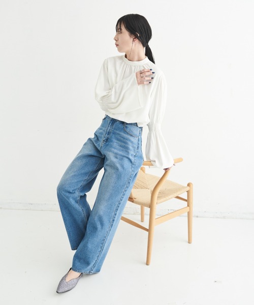 「Aunt Marie's」 長袖ブラウス FREE ブルー レディース_画像9