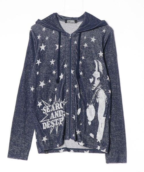 HYSTERIC GLAMOUR ネイビー パーカー L HYSTERIC GLAMOUR（ヒステリックグラマー） ジップアップパーカー