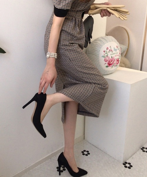 「DAY CLOSET」 半袖ワンピース L ブラウン レディース_画像3