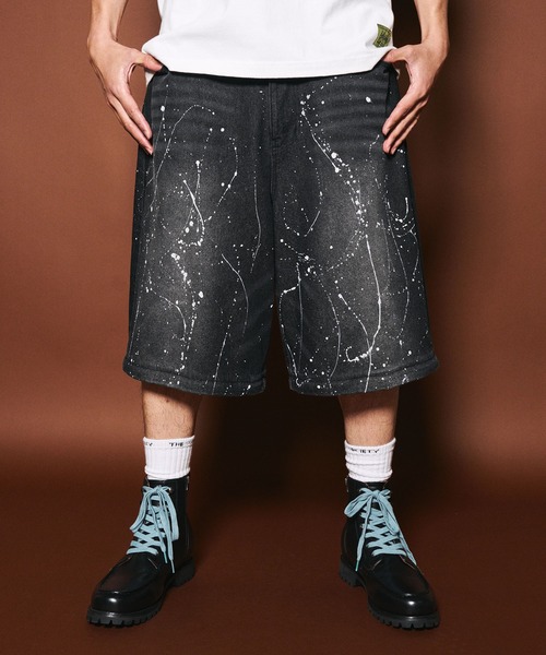 subciety デニムパンツ サイズ:L Subciety（サブサエティ） ジーンズ Painted 2way denim pants メンズ