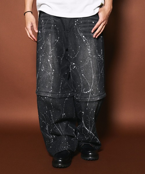 Subciety（サブサエティ） ジーンズ Painted 2way denim pants メンズ