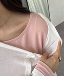 tシャツ レイヤードライクシアートップス レディースの詳細画像4