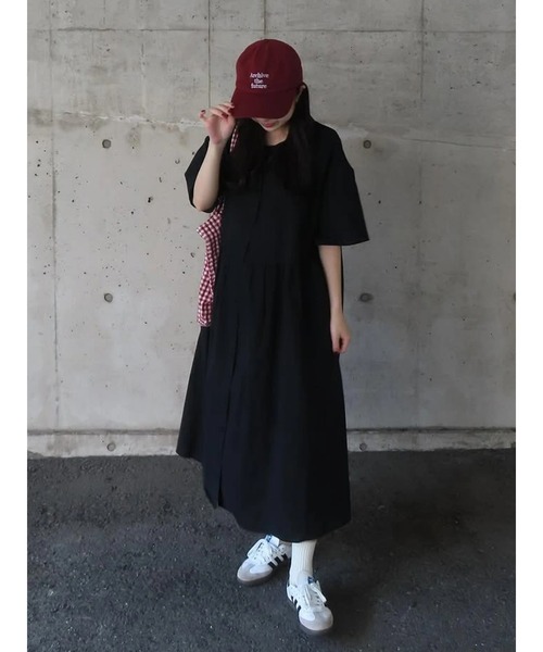 ワンピース ちび襟シャツワンピースの画像