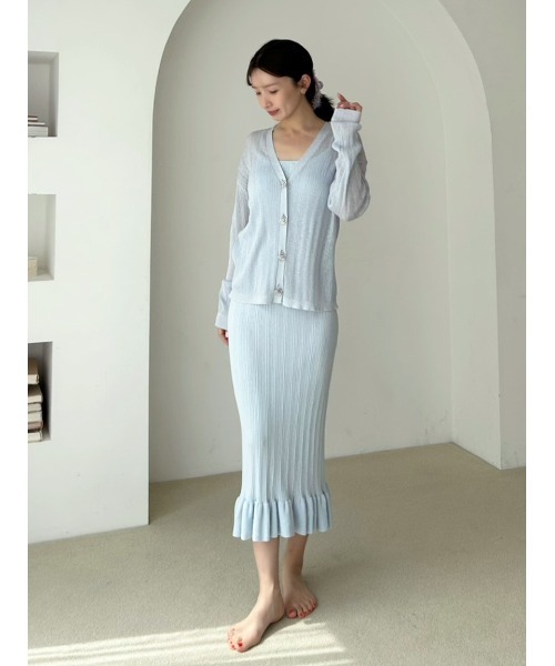 SNIDEL HOME パジャマ ルームウェア フラワービジューシアーニット