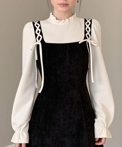 「cammie」 長袖ワンピース M ワイン レディース_画像5
