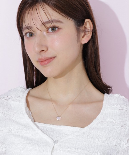 ネックレス Cubicハートネックレス レディースの画像